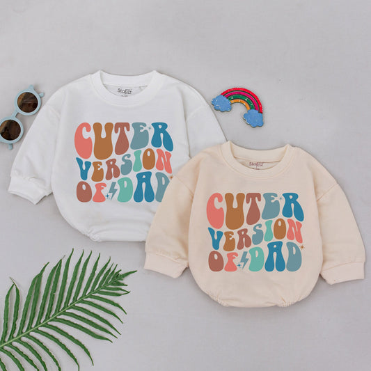 Retro Cuter Version Of Dad Romper, playful bubbly design baby outfit, colorful Father's Day gift for newborn boys girls, sweet shower present