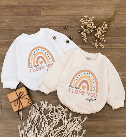 Personalized Dear Mom Baby Romper, First Mother's Day Outfit Gift
