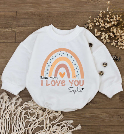 Personalized Dear Mom Baby Romper, First Mother's Day Outfit Gift