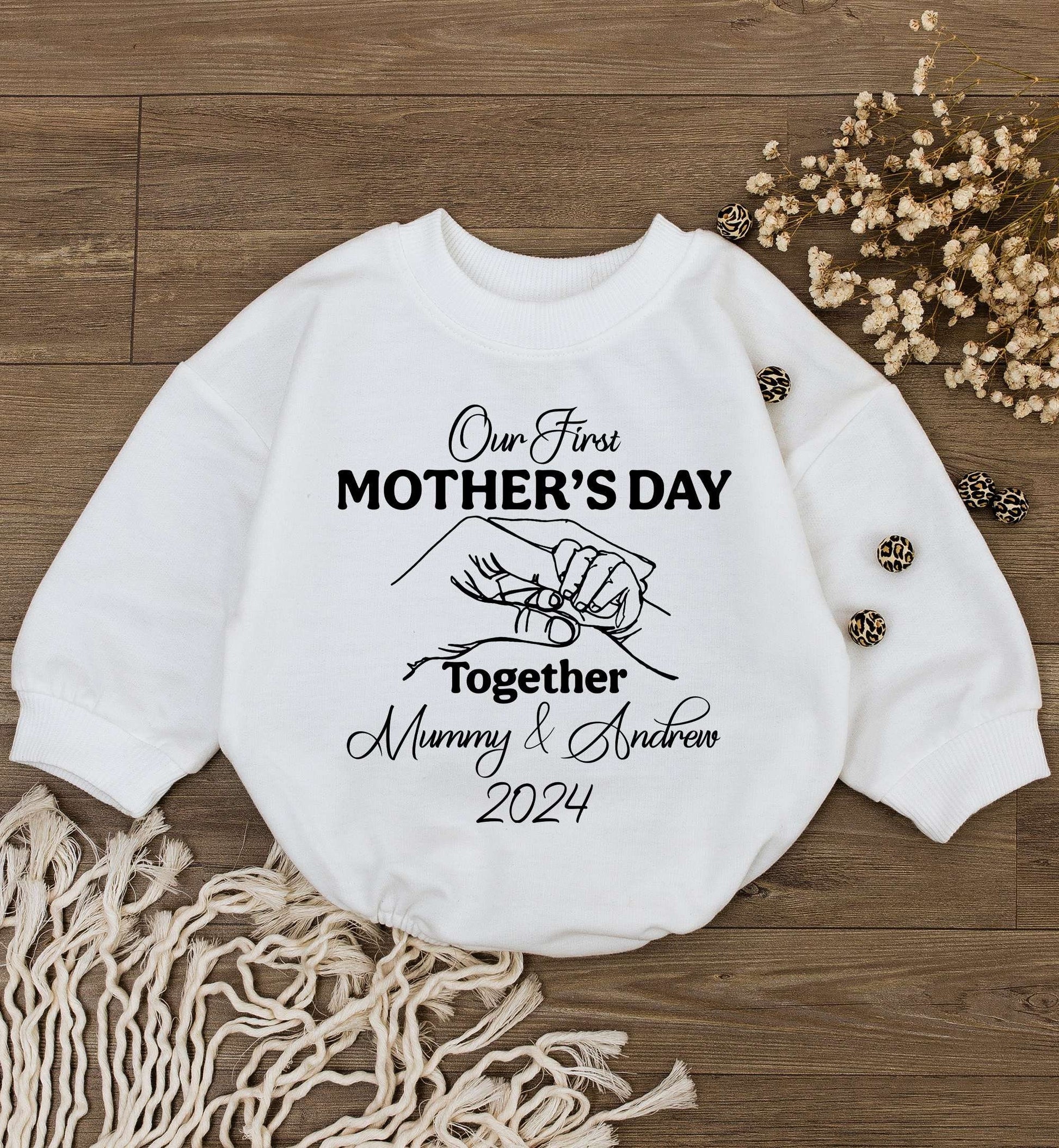 Personalized 1st Mother's Day Baby Romper – Custom Name Bodysuit