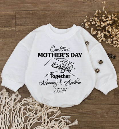 Personalized 1st Mother's Day Baby Romper – Custom Name Bodysuit