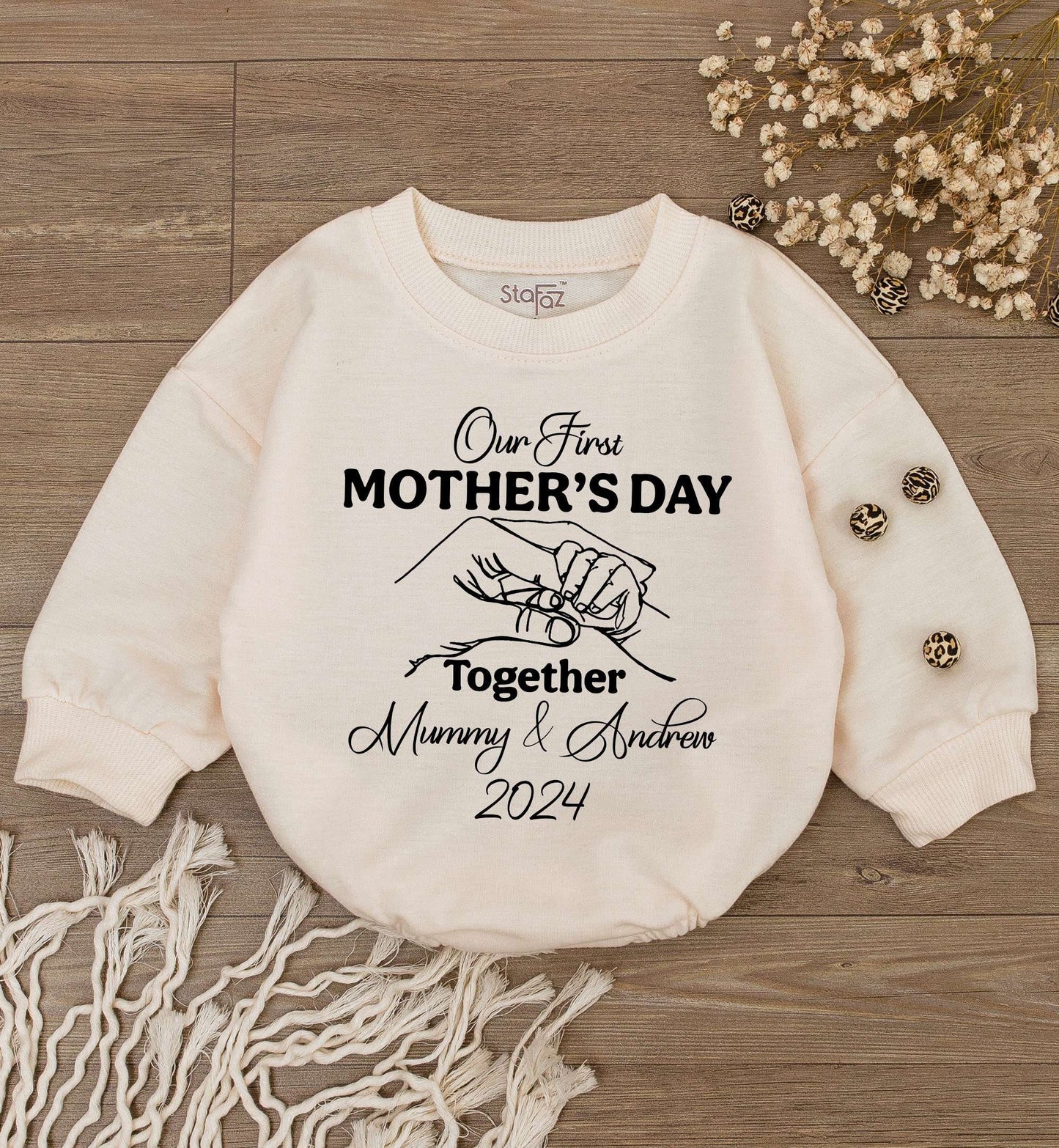 Personalized 1st Mother's Day Baby Romper – Custom Name Bodysuit