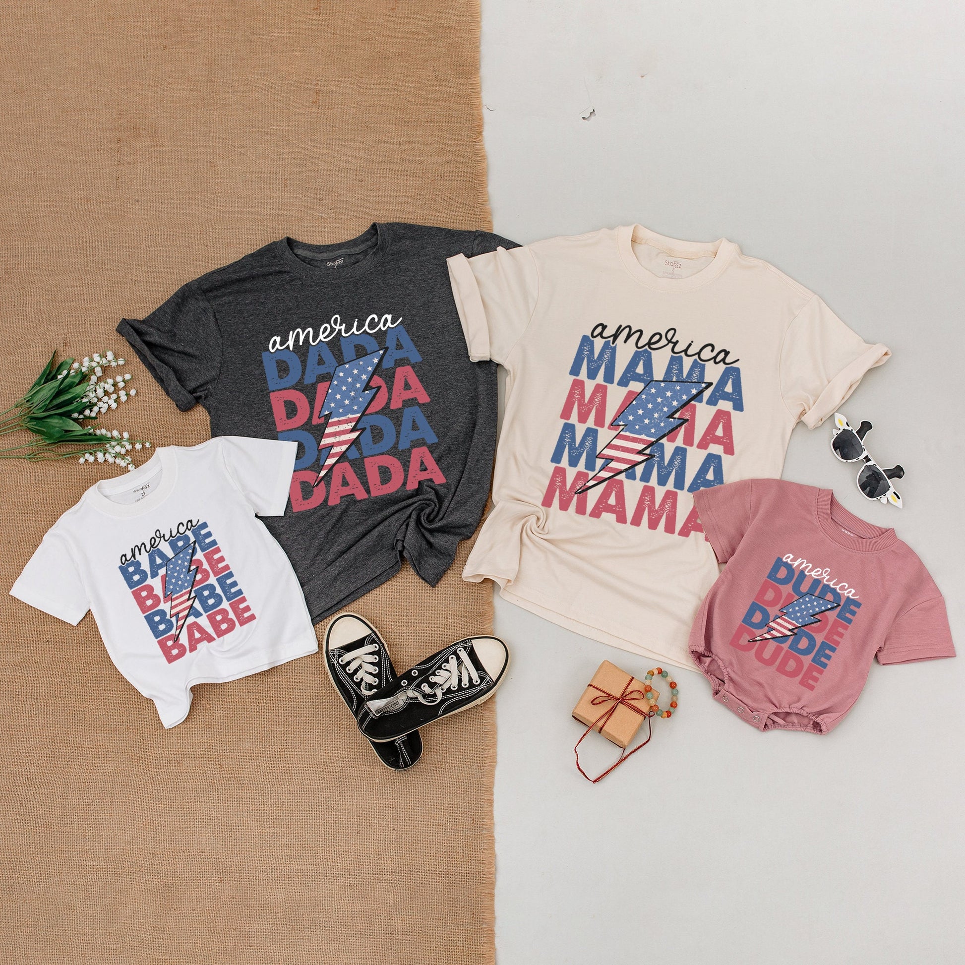 Patriotic Family Shirts: American Spirit, Matching 4th of July Outfits