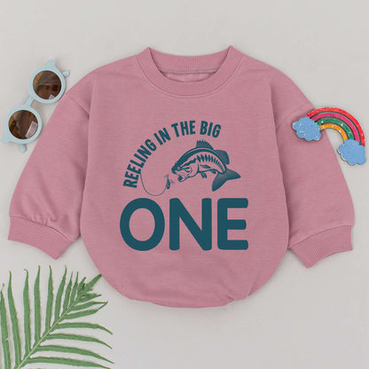 The Big One Fishing Romper, 1st Birthday Bodysuit, Baby Shower Gift