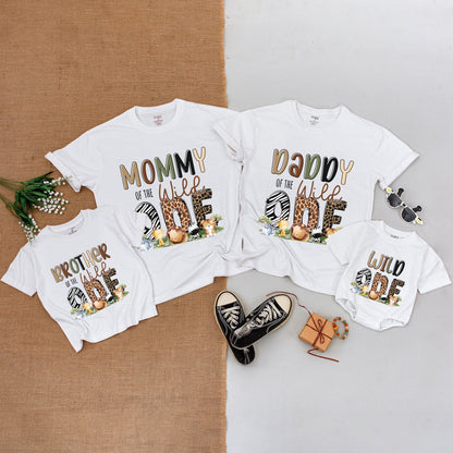 Wild One Safari Birthday Family Matching Shirts Mommy of the Wild One Zoo Outfit Safari Squad Animal Party