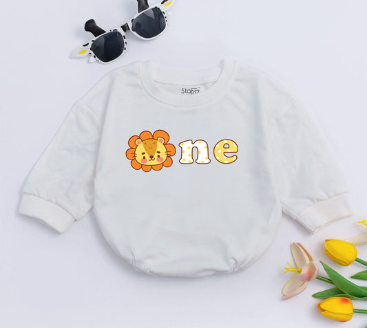 1st Birthday Baby Romper, Unisex Animal Bodysuit, Infant Outfit Gift