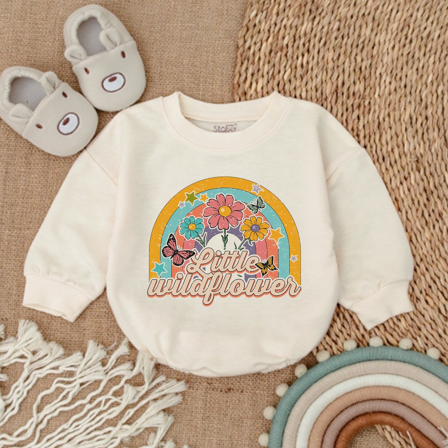 Groovy Wildflower Baby Romper Set - Perfect Baby Shower Gift