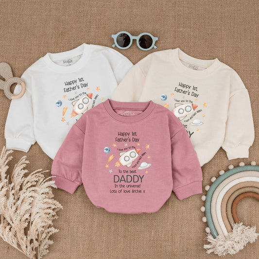 New Dad Gift: Personalized 1st Father's Day Baby Bodysuit Outfit