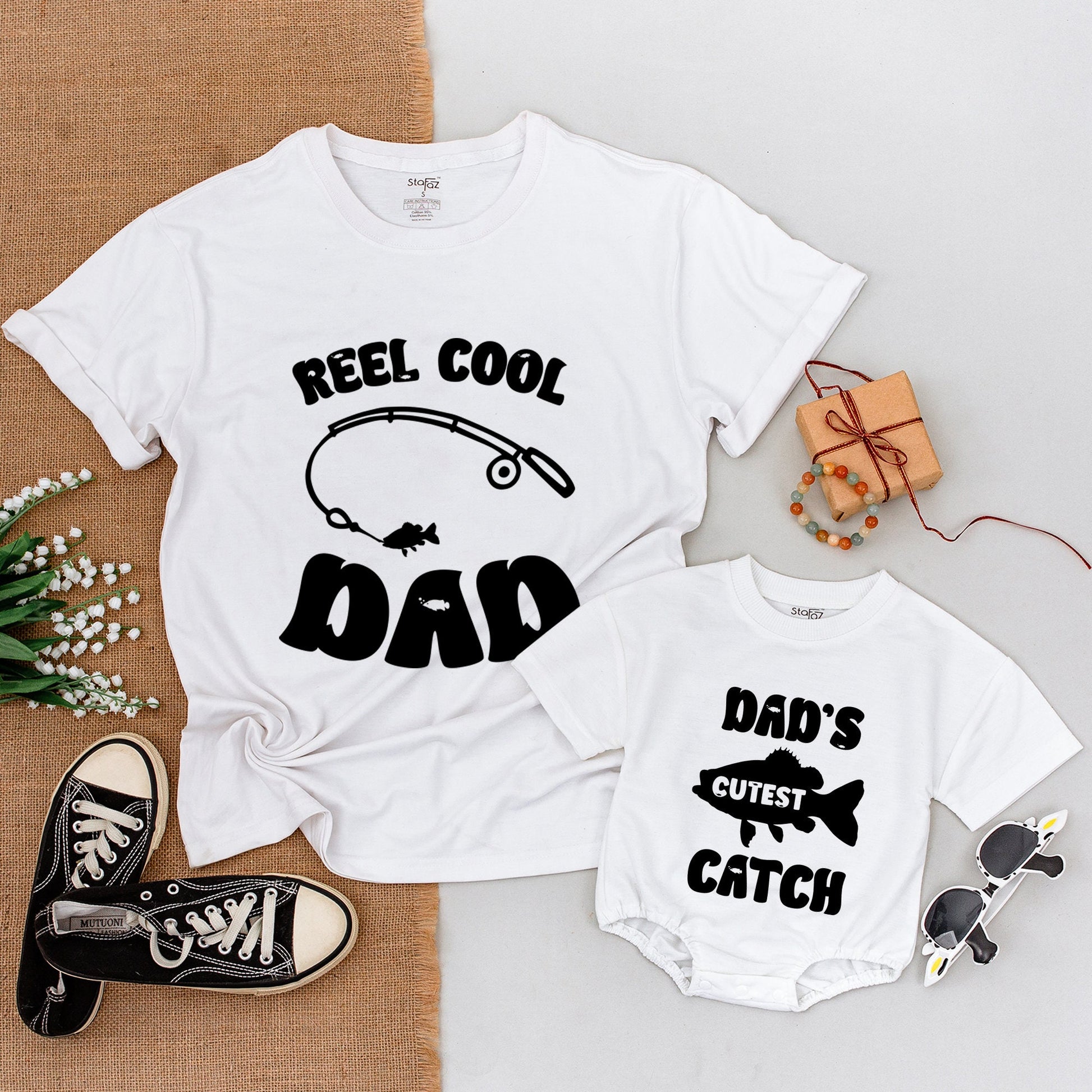 Father-Son Fishing Shirts: “Reel Cool Dad” & “Daddy's Cutest Catch”