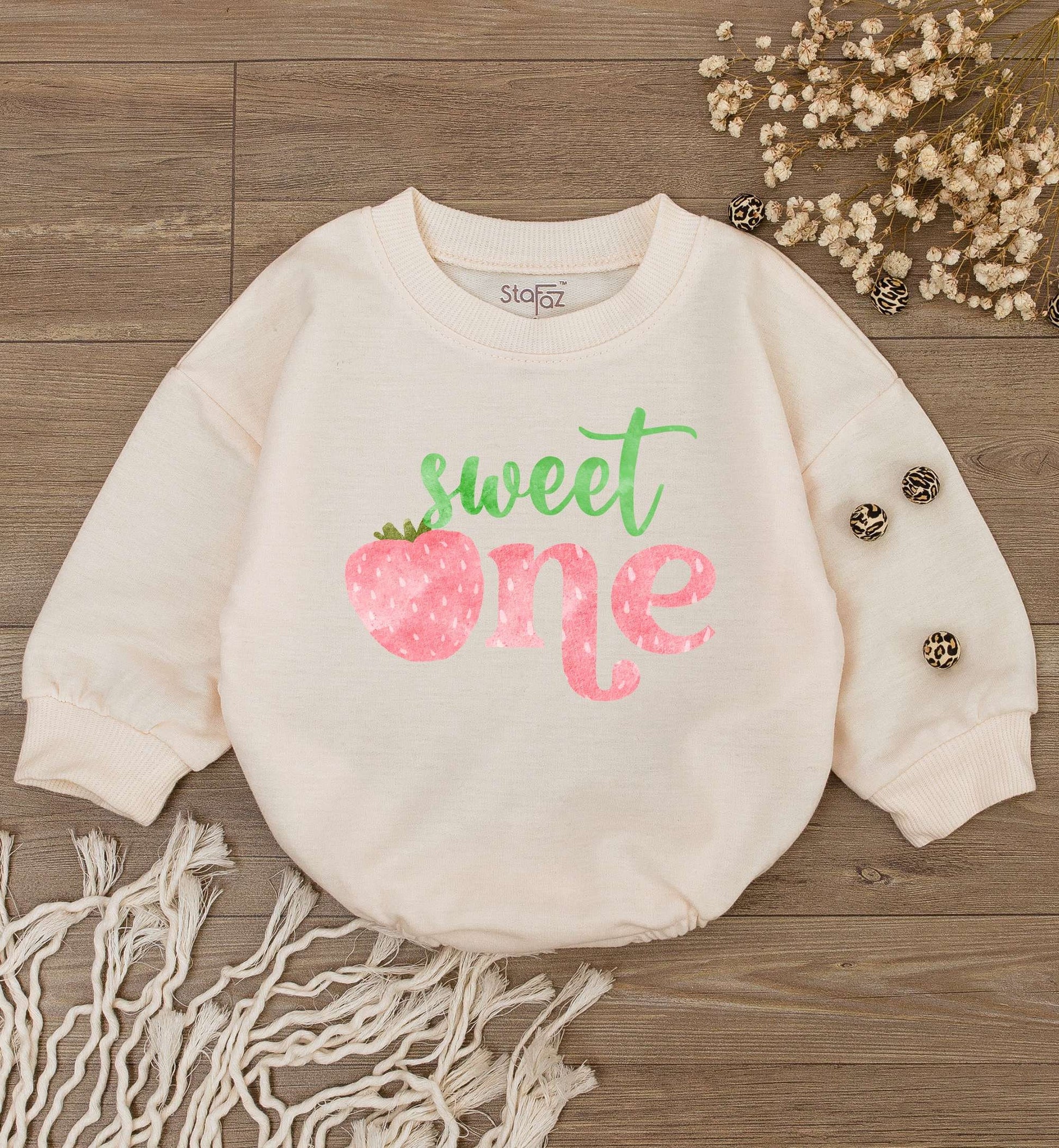 Retro Strawberry Romper, Gender Neutral Baby Outfit, Birthday Gift