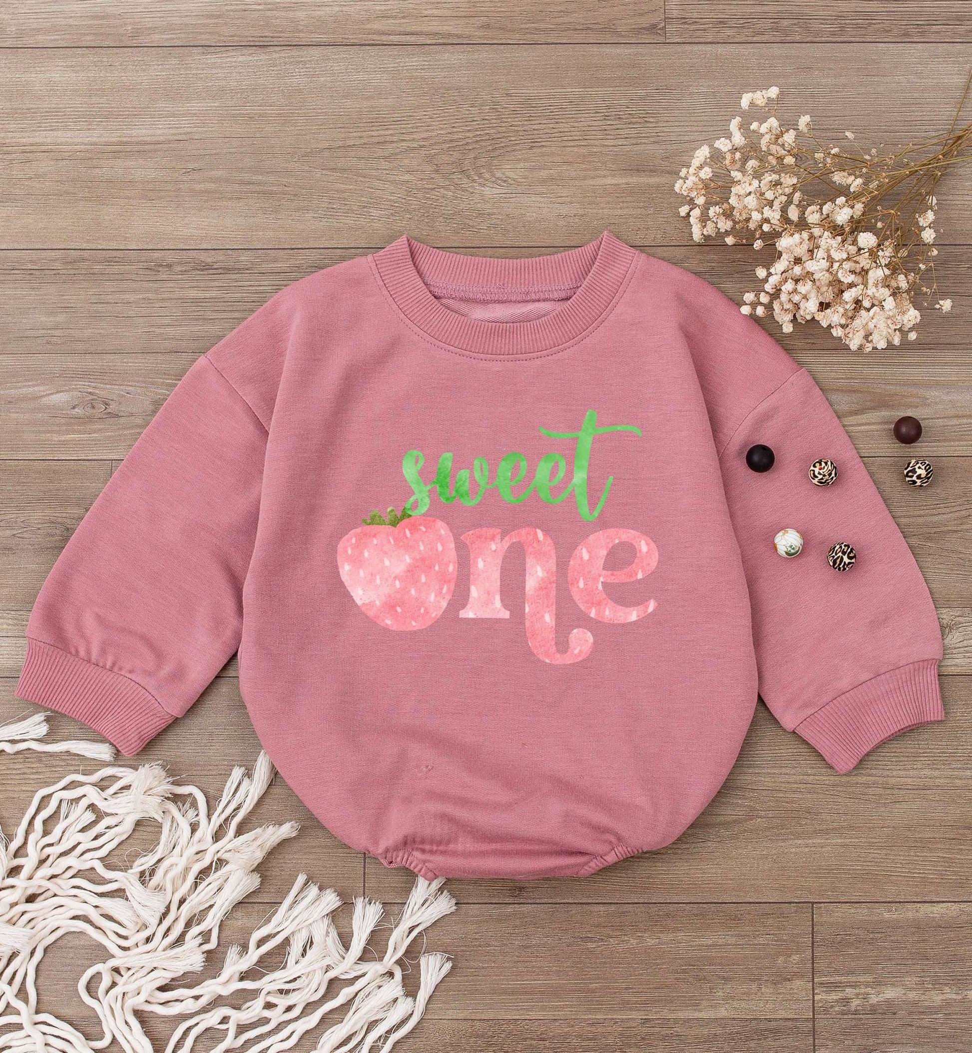 Retro Strawberry Romper, Gender Neutral Baby Outfit, Birthday Gift