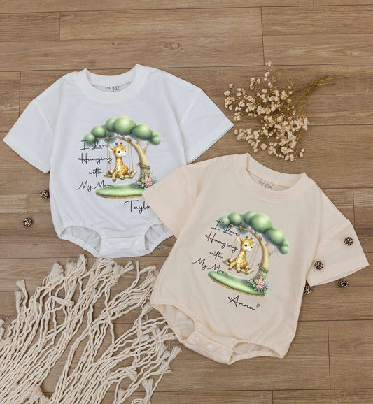 Personalized 1st Mother's Day Baby Romper, Cute Customized Bodysuit