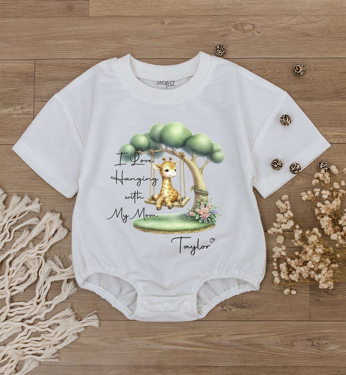 Personalized 1st Mother's Day Baby Romper, Cute Customized Bodysuit