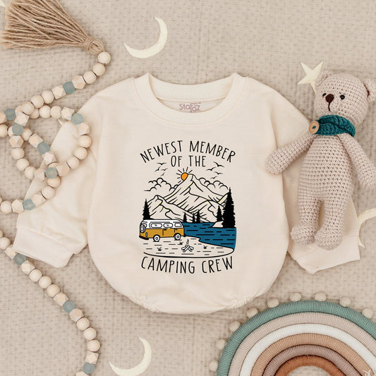 Newborn Baby Romper One Happy Camper Adventure Camping Outfit for Infant Boy Girl Soft Cotton Travel Buddy Bodysuit Mountains Nature Explore Gift