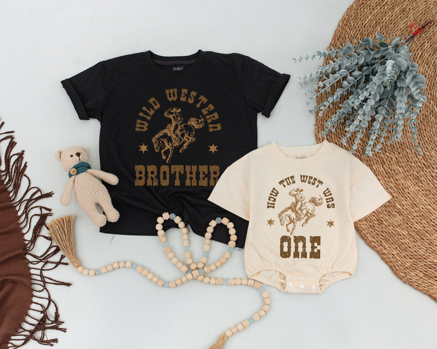 How The West Was One 1st Birthday Outfit Cowboy Rodeo Wild West Family Matching Shirts Vintage Rustic Distressed Style