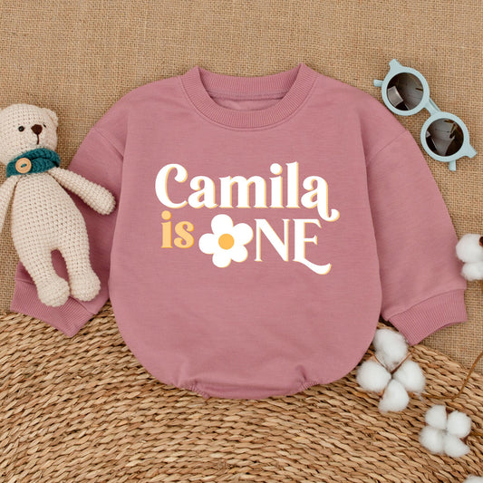 Personalized One Groovy Girl Daisy 1st Birthday Romper Retro Baby Bodysuit Smash Cake Outfit Celebration Gift for Infants