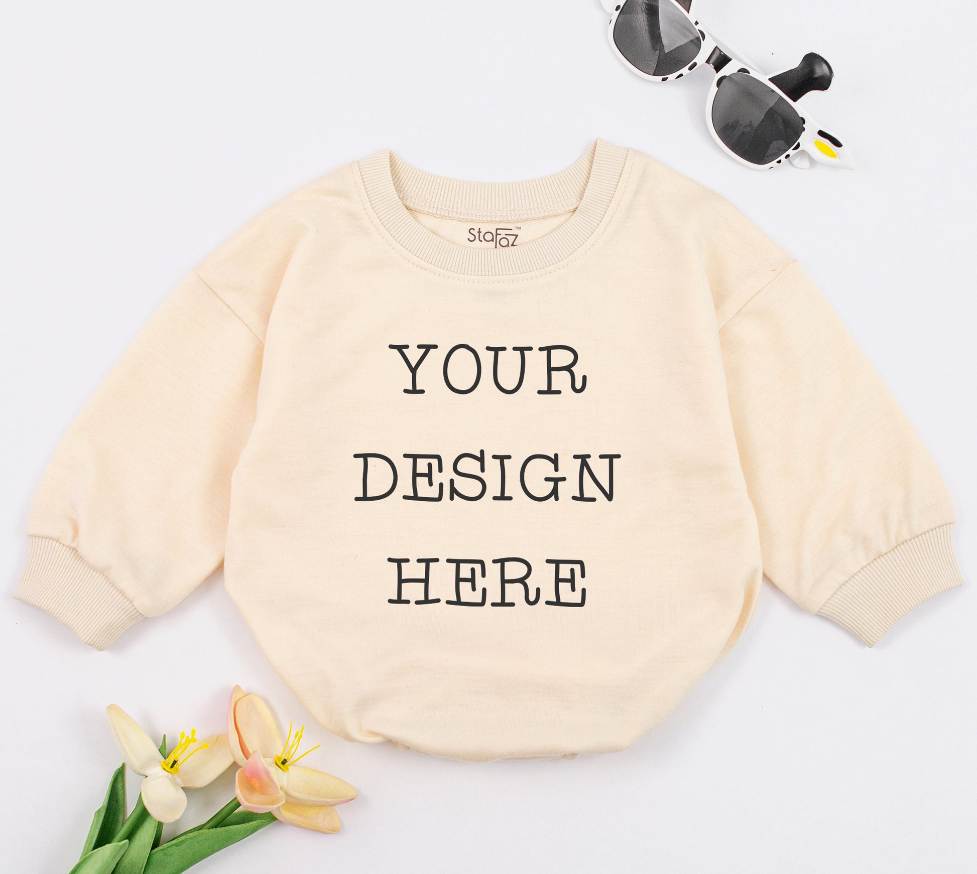 Custom Bubble Baby Romper with Logo & Text - Perfect Baby Gift