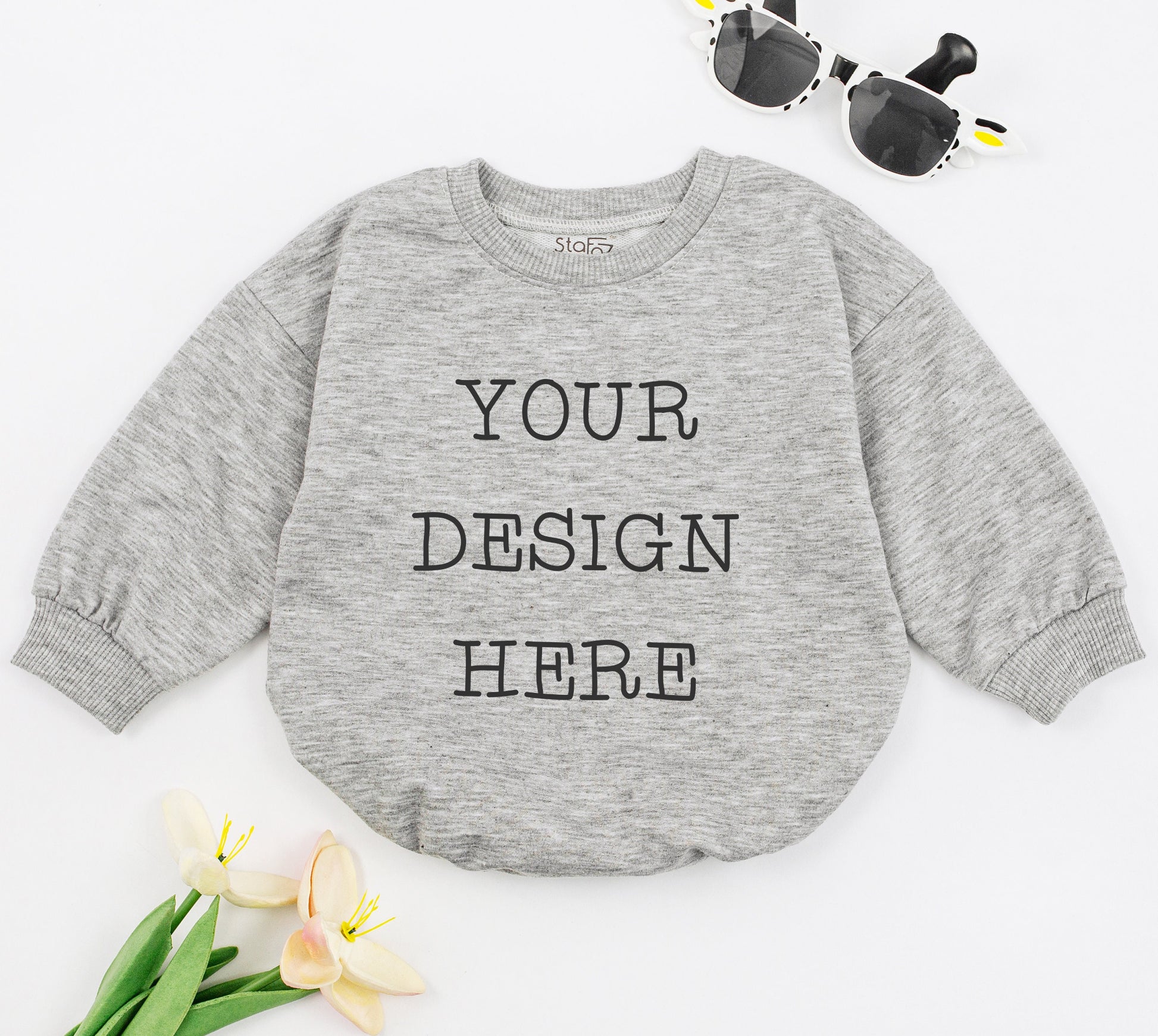 Custom Bubble Baby Romper with Logo & Text - Perfect Baby Gift
