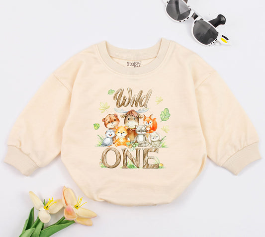 Boho Wild One Birthday Romper, 1st Birthday Baby Outfit Gift