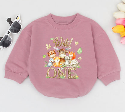 Boho Wild One Birthday Romper, 1st Birthday Baby Outfit Gift