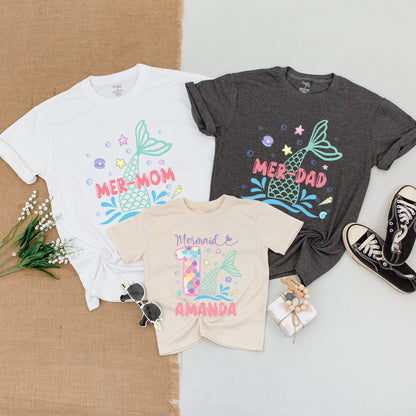 Mermaid Family Outfits: Custom Baby & Matching Birthday Shirts
