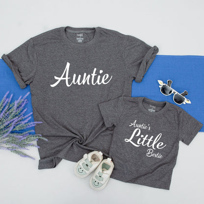 Auntie & Little Bestie Custom Shirts: Perfect Aunt & Kid Gift Set