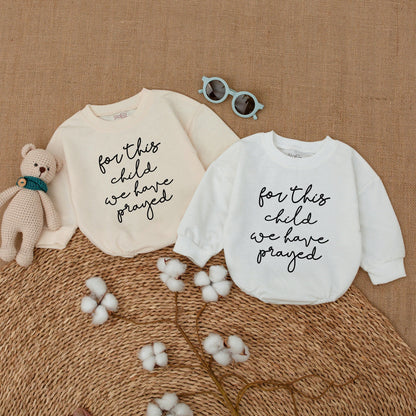 For This Child We Have Prayed Baby Romper IVF Miracle Bodysuit Newborn Gender Neutral Baby Clothes Coming Home Outfit Pregnancy Announcement Gift