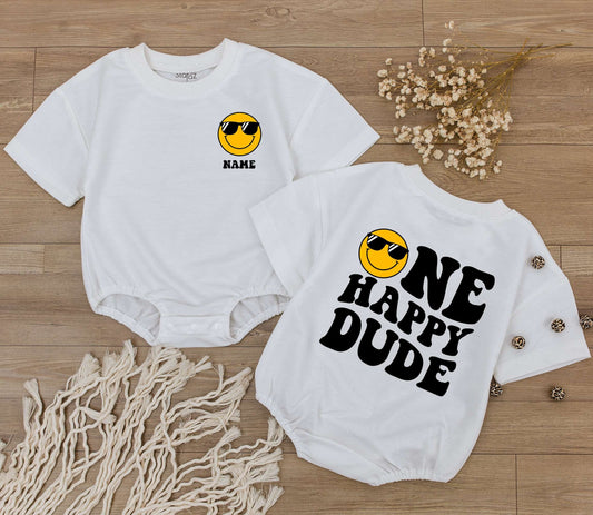 1st Birthday Smiley Face Bodysuit – Customizable Baby & Toddler Tee