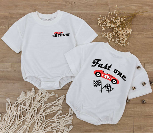 Fast One Race Car Birthday Romper: First Birthday Outfit & More