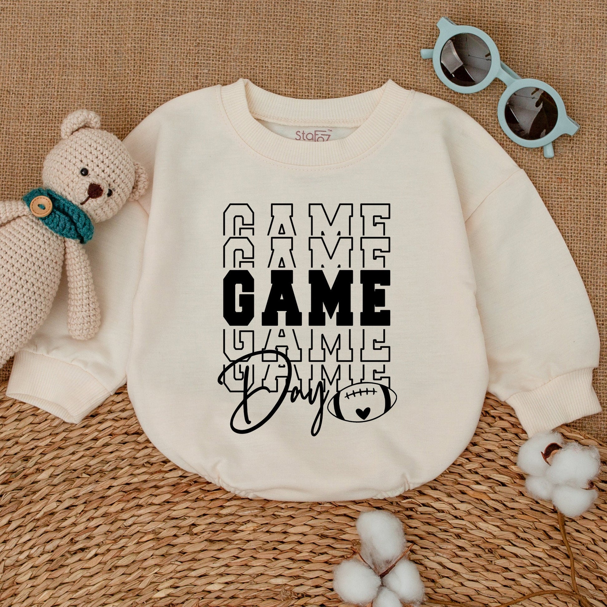 Football Baby Romper & Sweatshirt: Game Day Outfit for Toddlers