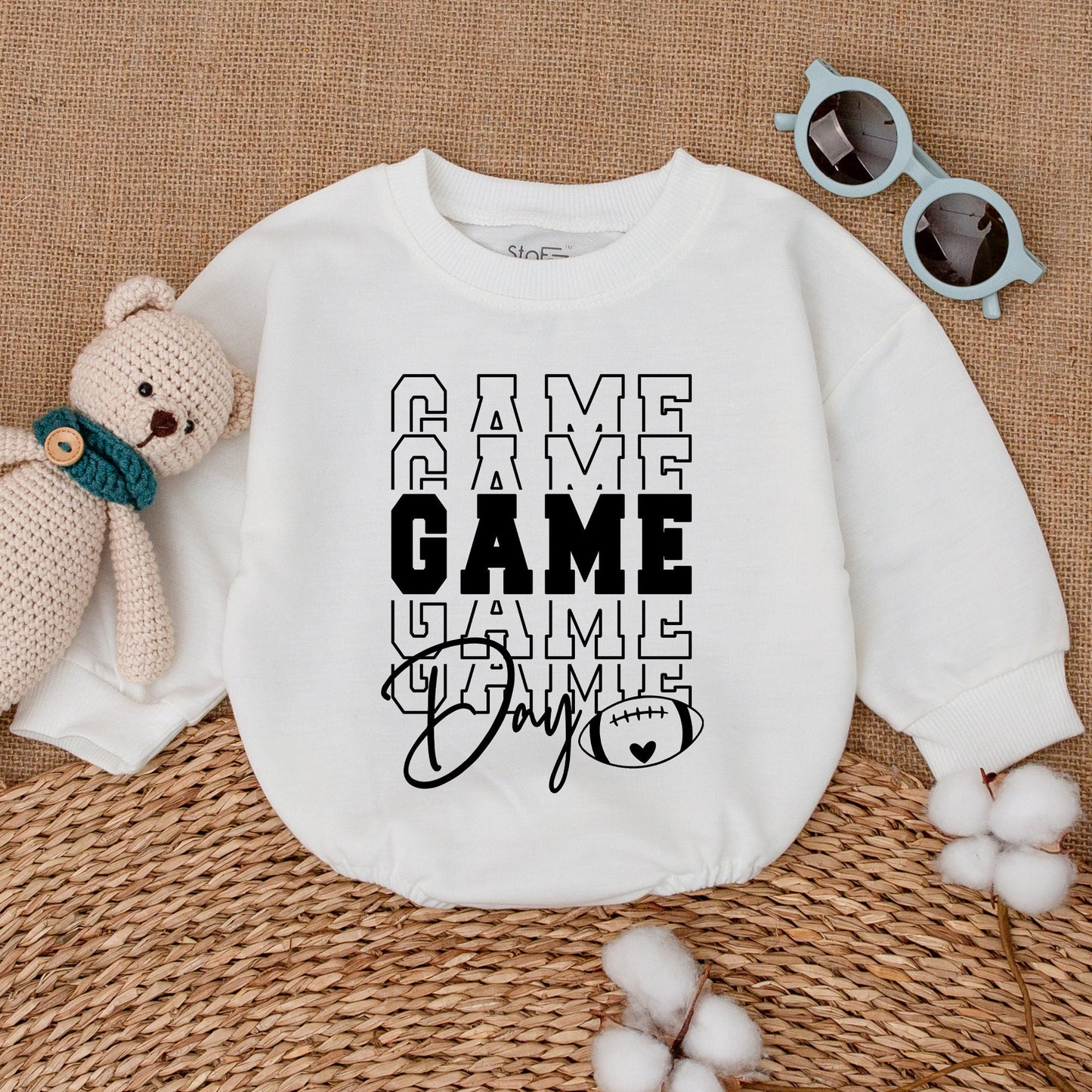 Football Baby Romper & Sweatshirt: Game Day Outfit for Toddlers