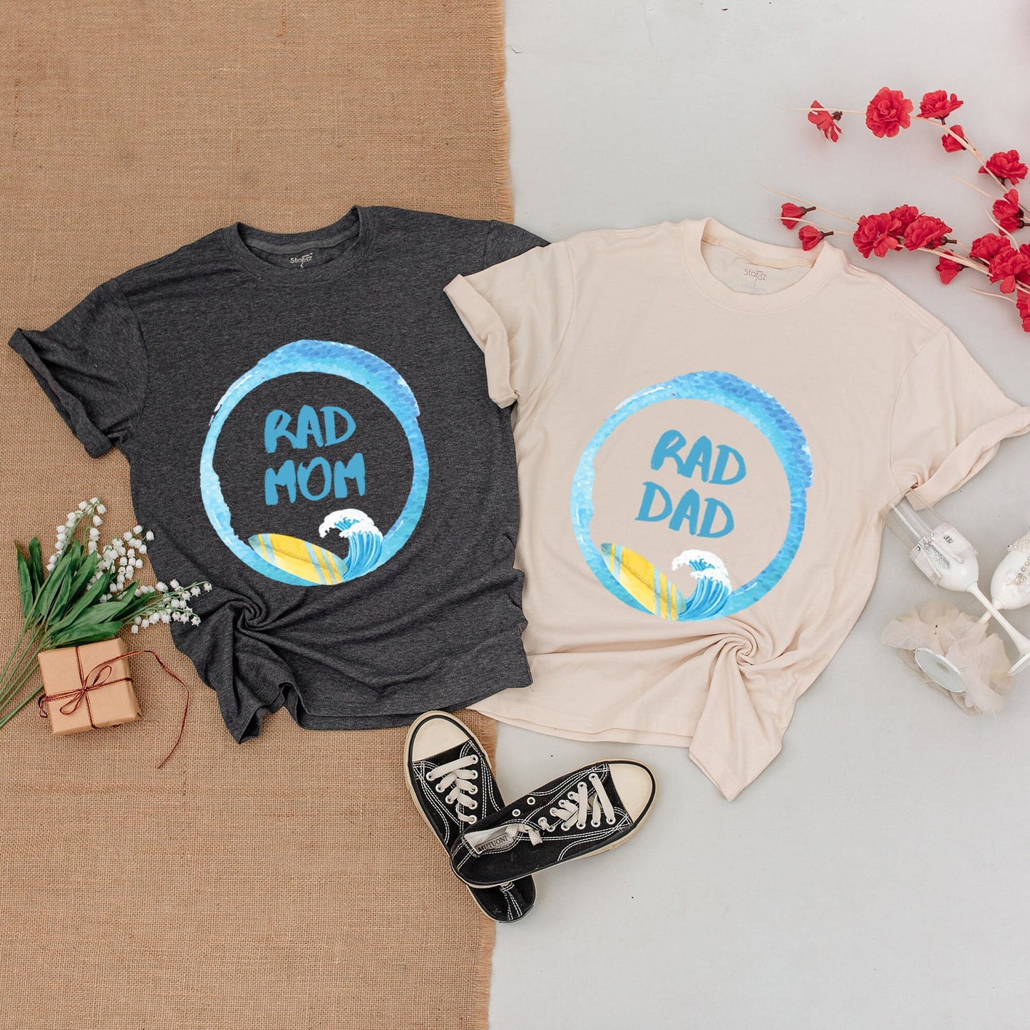 The Big One Surf 1st Birthday Boy Shirt Family Matching Wave Design Watercolor Blue Beach Party Outfit Rad Dad Mom Bro Gift Casual Summer