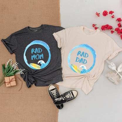The Big One Surf 1st Birthday Boy Shirt Family Matching Wave Design Watercolor Blue Beach Party Outfit Rad Dad Mom Bro Gift Casual Summer