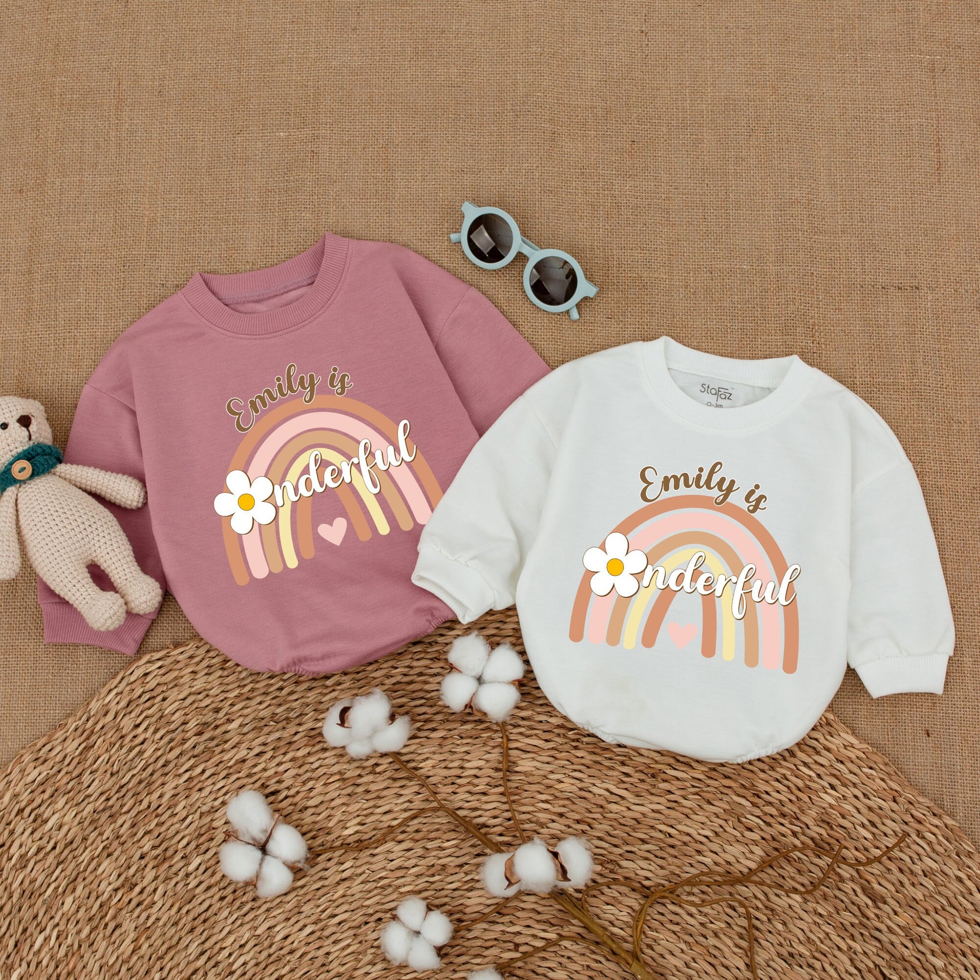 Personalized Miss Onederful First Birthday Romper Baby Girl Rainbow Bodysuit Adorable Smash Cake Outfit Comfortable Bubble Shower Gift