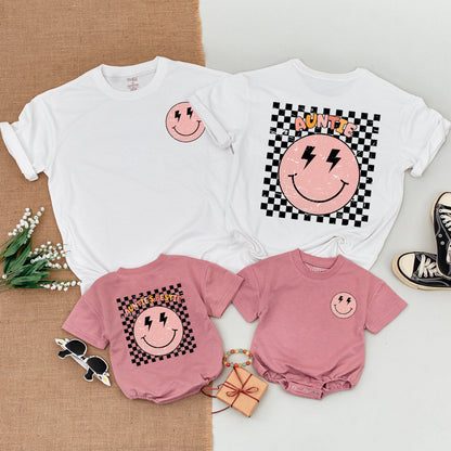 Personalized Aunties Bestie Newborn Romper Cool Aunt Matching Outfit Baby Girl Niece Shirt Gift for Promoted Auntie Club