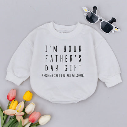 I'm Your Father's Day Gift Baby Romper, Pregnancy Announcement Bodysuit for New Dads, Celebrating First Fathers Day Baby Outfit Newborn Clothes