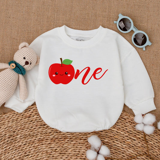 Playful Red Smiling Apple Sweet One Girl First Birthday Romper Apple of My Eye Baby Bodysuit Smash Cake Outfit Summer Celebration
