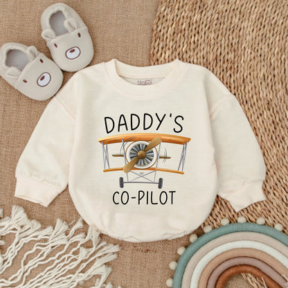 Daddy's Little Copilot Airplane Baby Boy Bodysuit Cozy Newborn Plane Romper Infant Flying Outfit Baby Shower Gift Clothes