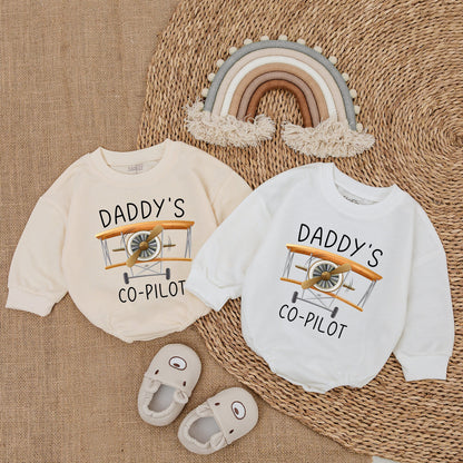 Daddy's Little Copilot Airplane Baby Boy Bodysuit Cozy Newborn Plane Romper Infant Flying Outfit Baby Shower Gift Clothes
