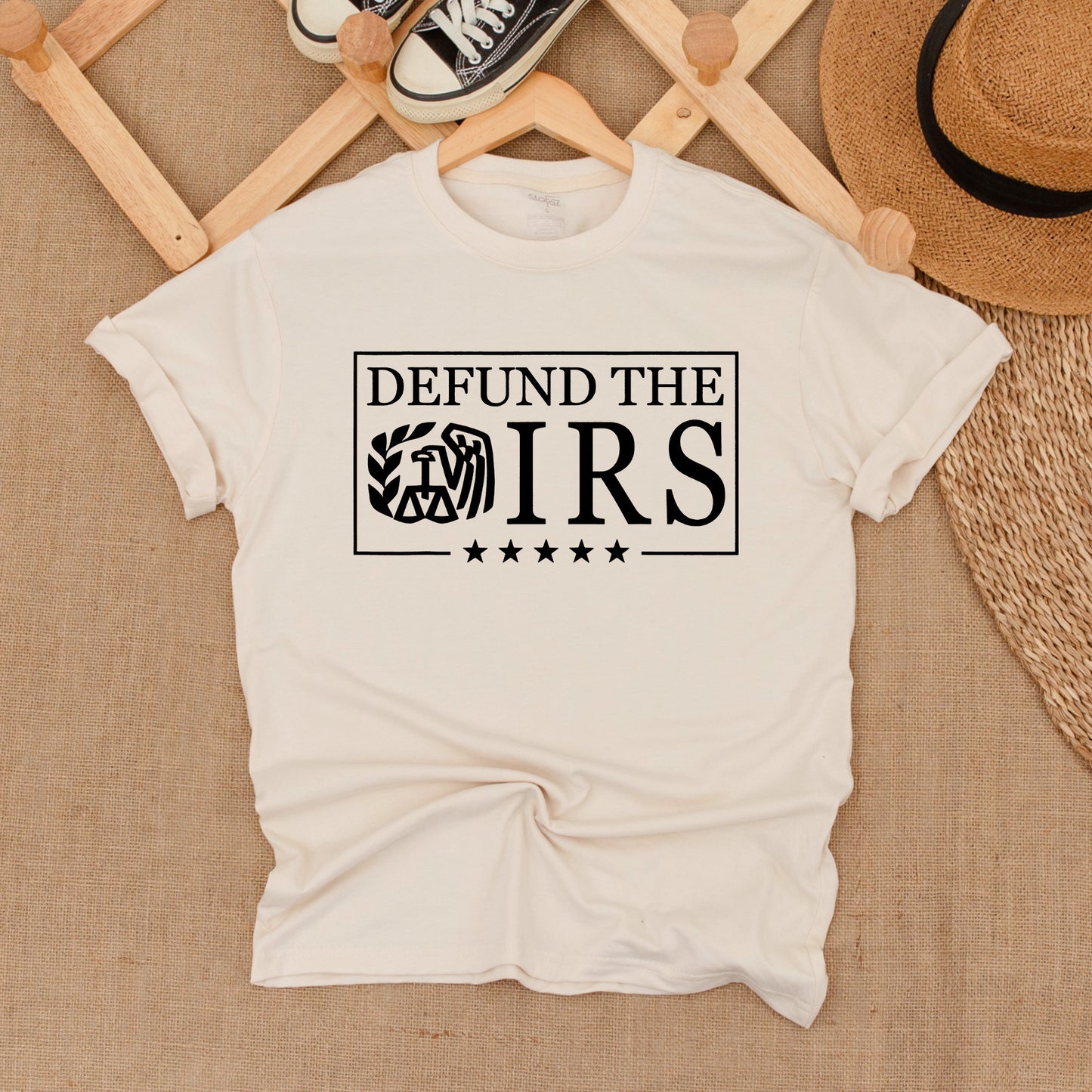 Defund the IRS Eagle Graphic Tee: Bold Libertarian Statement Shirt for Patriots Who Love Freedom, Funny Political Gift for Tax Season, Comfortable Cotton (139 chars)