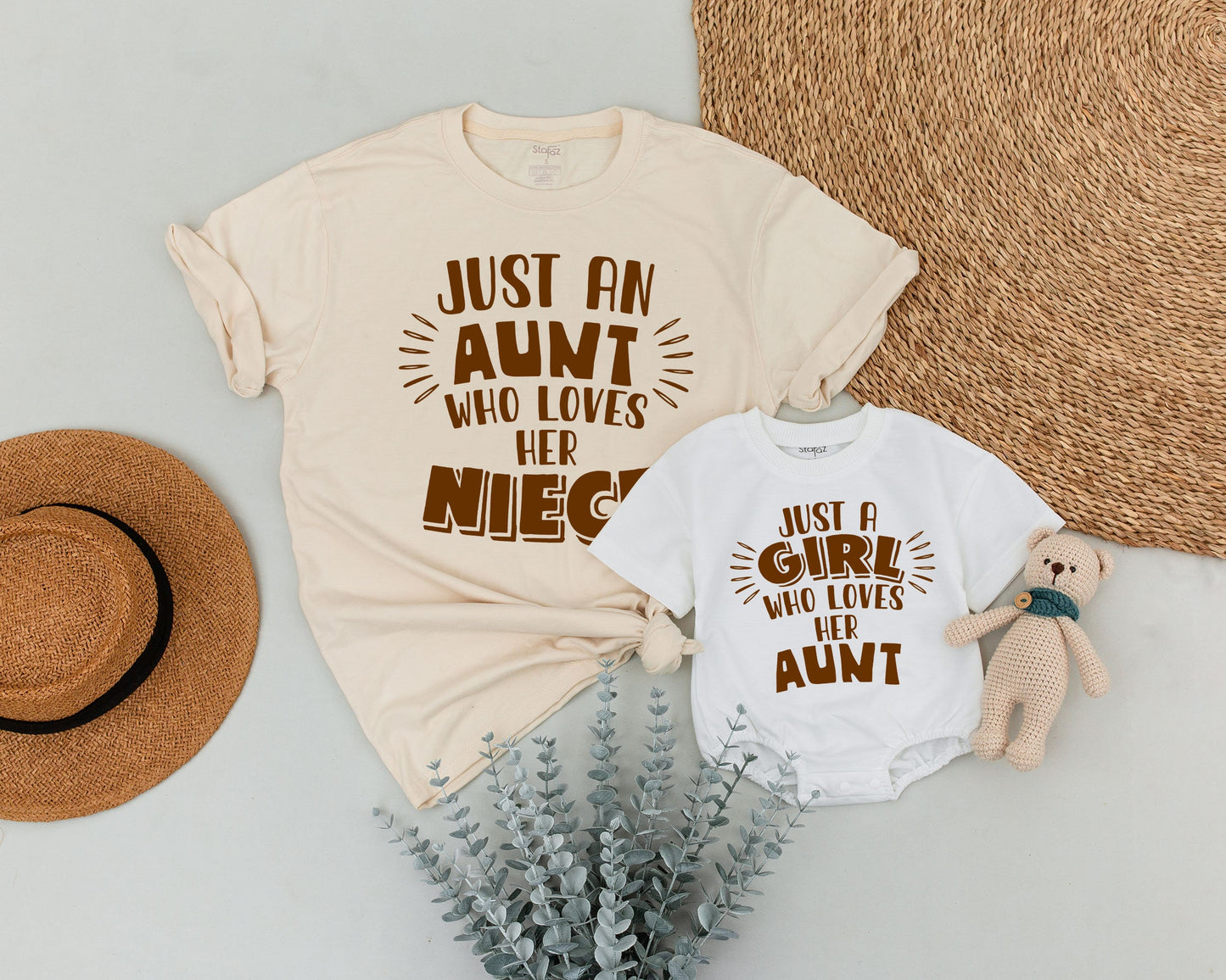 Personalized Aunt and Niece Matching Shirts Auntie and Me Outfits Set Just an Aunt Who Loves Her Niece Mother's Day Unique Gift