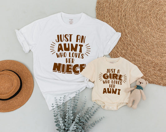 Personalized Aunt and Niece Matching Shirts Auntie and Me Outfits Set Just an Aunt Who Loves Her Niece Mother's Day Unique Gift