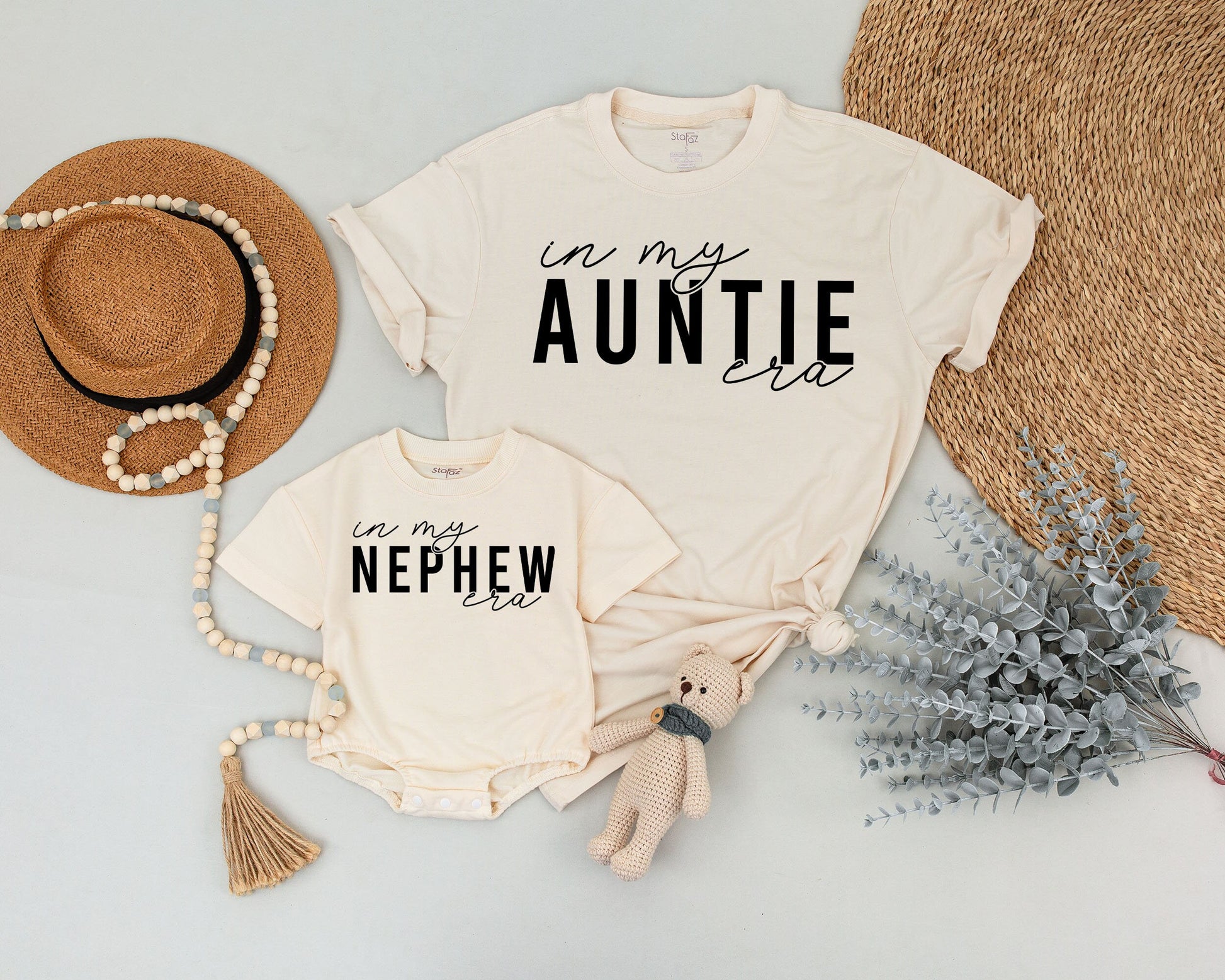 In My Auntie Era Shirt Matching Auntie Nephew Niece Baby Outfit Personalized Aunt Gift Retro Style Comfortable Black Text Design