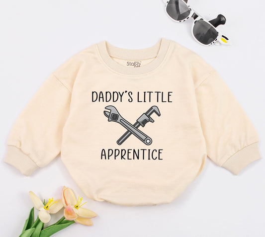 Daddy's Little Apprentice Baby Romper with Crossed Wrenches Design Future Plumber Newborn Bodysuit Soft Comfortable Cotton Union Baby Gift