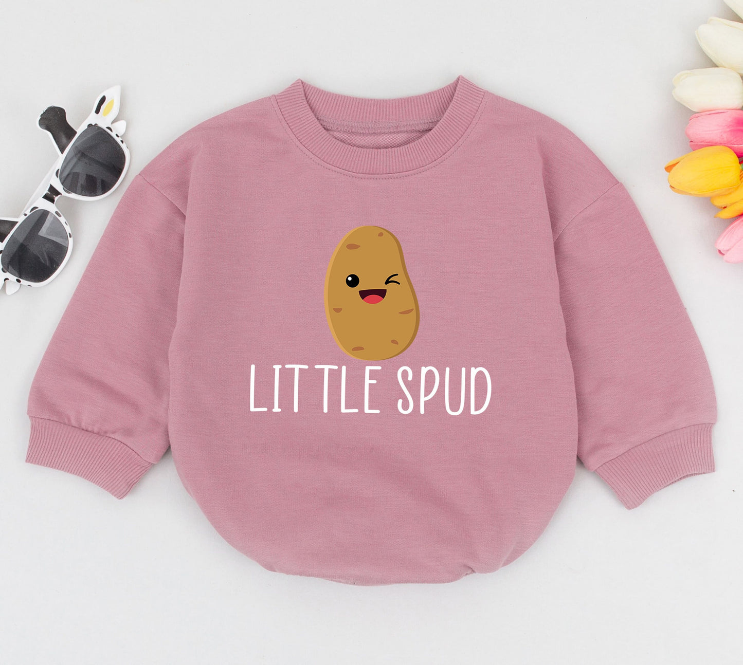 Cute Little Spud Potato Best Gift for Baby, Funny Winking Spud Onesie, Farm Fresh Vegetable Foodie Gift Outfit