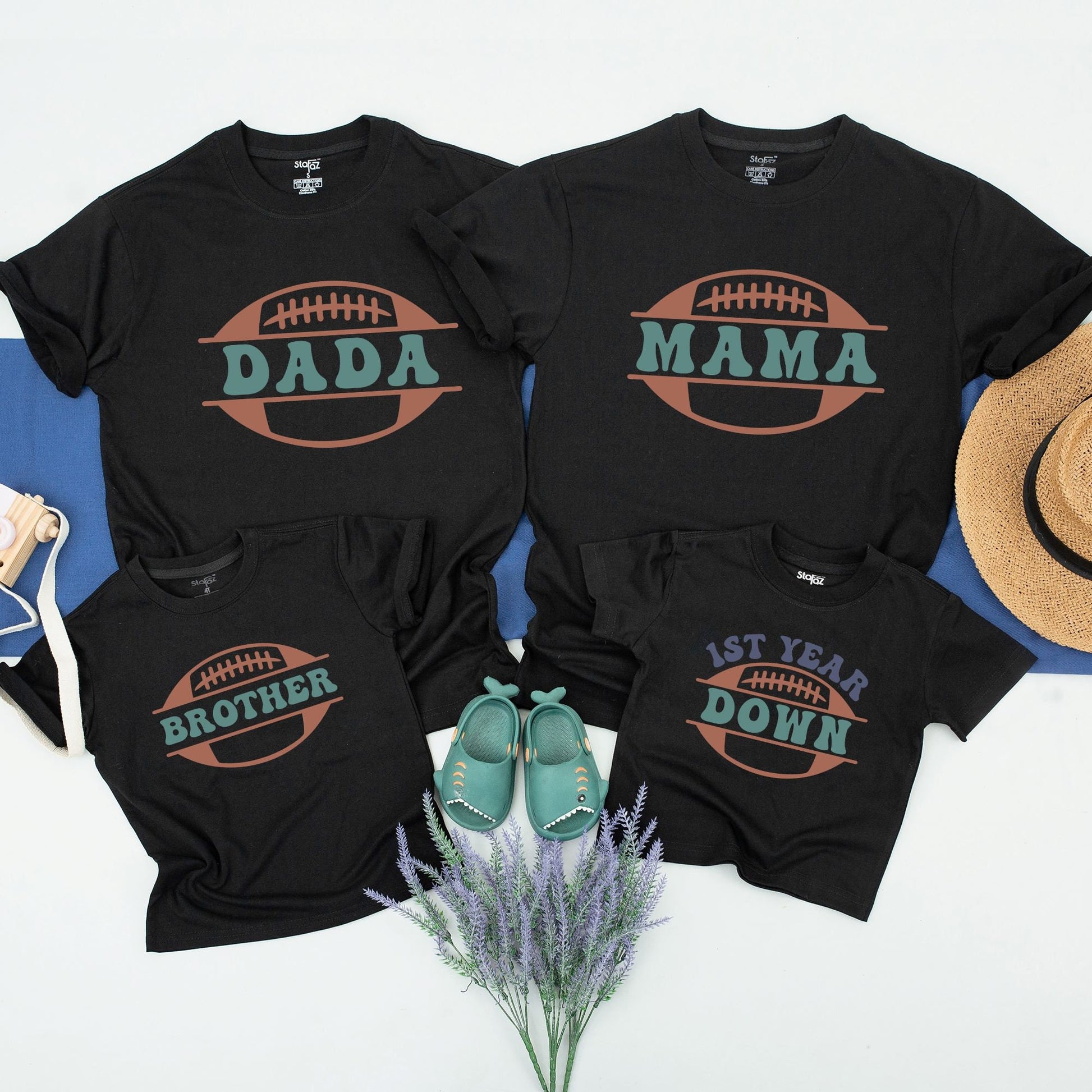 Matching Family Football First Birthday Shirts for 1st Birthday Boy perfect Mommy and Me birthday party outfit soft comfortable celebration tees