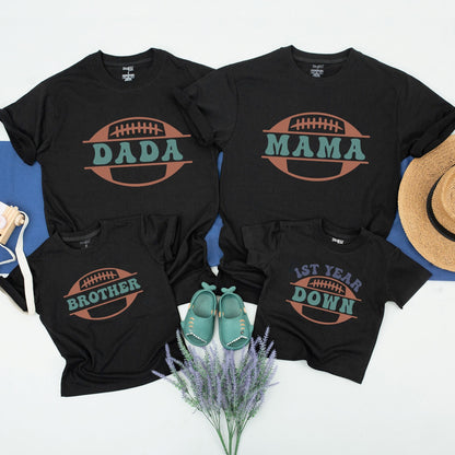 Matching Family Football First Birthday Shirts for 1st Birthday Boy perfect Mommy and Me birthday party outfit soft comfortable celebration tees
