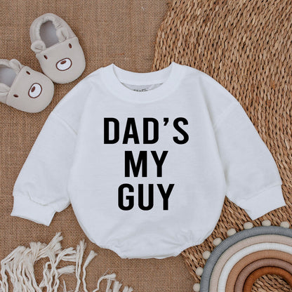 Dad's My Guy Baby Bodysuit Gender Reveal Announcement Outfit Newborn Infant Shower Gift Romper Father's Day Modern Black Text Design Comfortable Soft