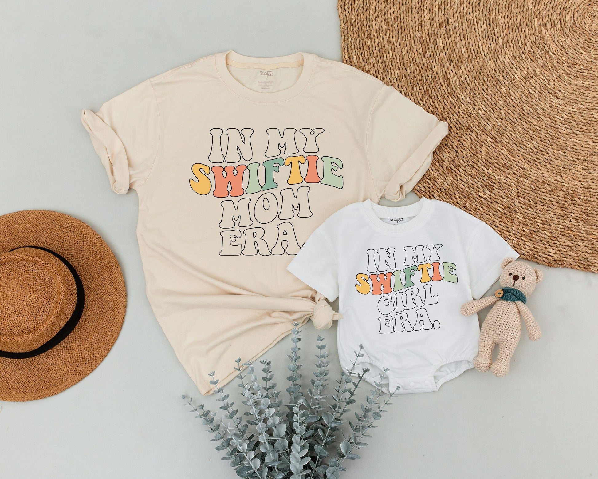 In My Swiftie Mom Era Matching Shirts for Mommy and Me Retro Style Mama Mini Outfits Cool Mom Daughter Baby Girl Birthday Party Gift
