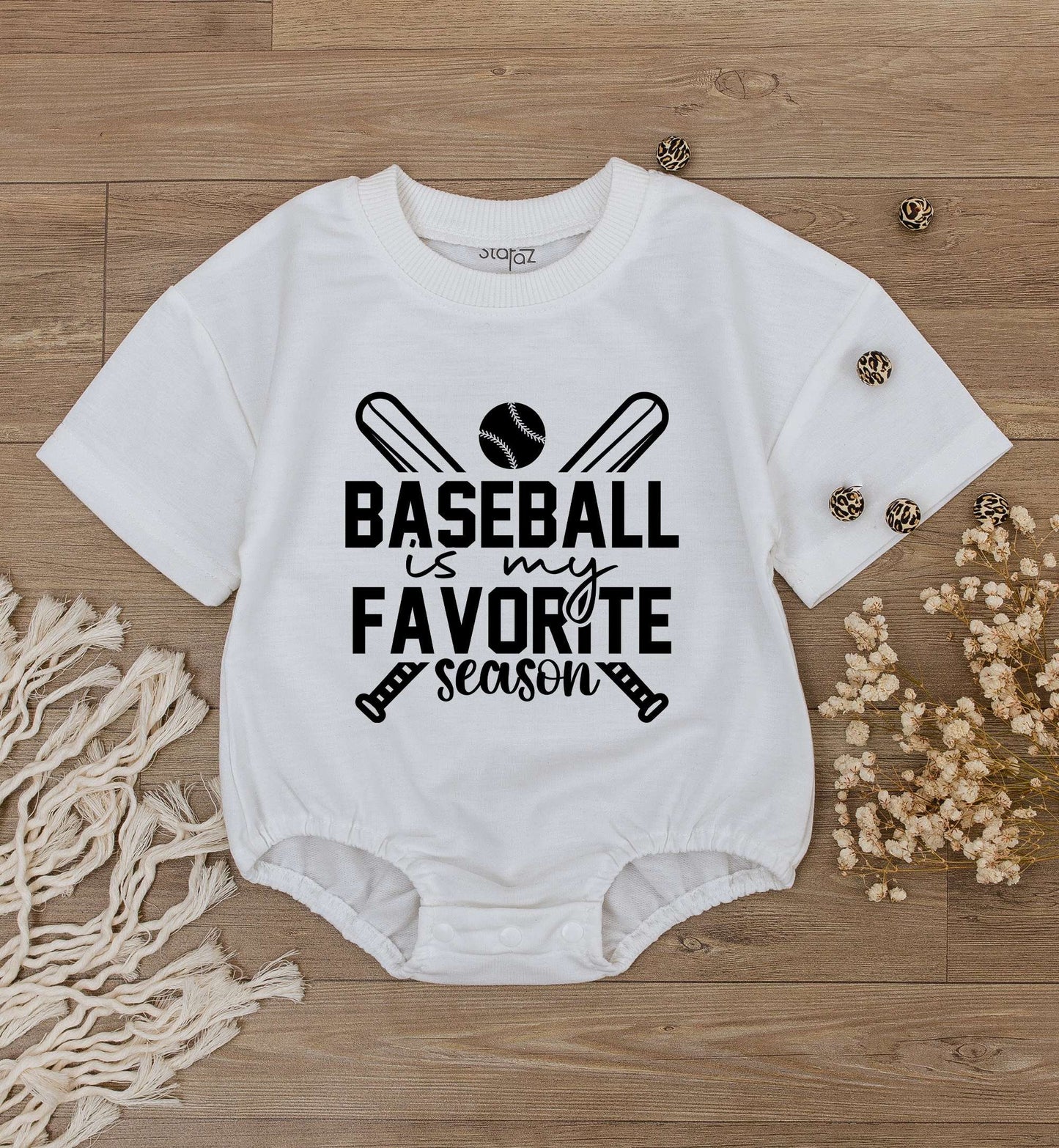 Baseball Is My Favorite Season Baby Romper Short Sleeve Toddler Tee Infant Bodysuit Kids Baseball Player Shirt Gift